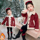 Qiyuxin children's clothing girls velvet jacket winter children's cotton coat 2025 new girl baby warm quilted jacket coat velvet red coat 140 (suitable for height 130-140cm)