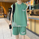 
Yuhuan ice silk sports vest suit men's summer new fake two-piece sleeveless T-shirt vest trendy men's outfit T 6189 black suit M about 90-110Jin [Jin equals 0.5 kg] can be worn