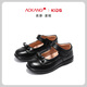 Aokang children's shoes girls performance princess shoes genuine leather soft sole British spring and autumn new children's black small leather shoes Loaf single shoes