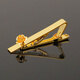 
IFSONG gold tie clip for men's classic simple business formal wear groom wedding tie pin Korean version security collar clip golden rose [tie clip cufflink]