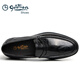 Goldlion Men's Shoes 2025 New Autumn Men's Leather Shoes Business Slip-on Light Sole Slip-On Black Loafers Black Hand Scratch Pattern 38 The size is too large, it is recommended to choose one size smaller