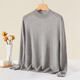 Jinju 100% Cashmere Bottoming Sweater Solid Color Fashionable Warm Half Turtle Collar Women's Cashmere Sweater Medium Gray L