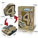 Case Family Toys Grandes juguetes de mecha deformados de los niños Bloques de construcción de educación temprana Niños y niñas 2-6 años 0-9 Combinación de robot digital Gran número 0 Windows Color de ventanas de remolque Caja de color
