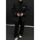 Nying Matte Pu Cotton Jacket Herren neuer Winter American Modemarke Muschi verdickte warme Baumwolljacke mit losen Kragen dunkelgrauem XL (130-150jin [Jin entspricht 0,5 kg])