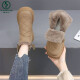 Spechtschnee Stiefel Frauen Winter 2024 Neues Fleece verdickte Nordost-Baumwollschuhe wasserdichte und gleitende warme Kurzstiefel Khaki plus Fleece warm [weibliche Schießen großer Größe] 41 [kostenlose Versicherung]