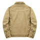 JEEP SPIRIT Jeep Jacket Autumn and Winter Lamb Velvet Cotton Coat Men's Velvet Thickened Casual Loose Cotton Jacket Workwear Cotton Jacket Khaki (Fleet) M 105-120Jin Jin is equal to 0.5 kg