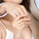 Lukfook Jewelry Platinum Ring Eternal True Love Platinum 950 Couple Ring for Women Price No. 15 - About 2.94 grams