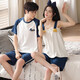 Lemianxin couple pajamas for women in summer pure cotton women home clothes suspenders casual cotton men summer pajamas suit DD9906 M women + men XXL