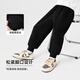 Babudou children's pants in spring and autumn new style for boys' mid-large children's fashion sweatpants for students' autumn clothes loose soft sports pants black cheering Babu X 150