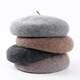 Ning Chai Beret Frauen Frühlings- und Herbst Winter Beret koreanische Pilze Frauenhut Atmungsfreie Kürbishut Imitation Wolle Wolle Wolle rot verstellbar 56-58 cm