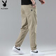 Playboy (PLAYBOY) casual pants men's autumn and winter pants men's straight loose men's pants trendy men's trousers khaki 32