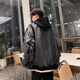 7 high-quality casual jackets for men in autumn and winter, quilted warm handsome hunting jackets, fake two-piece design hooded baseball uniform tops GWHG-3371 black gray XL 170-175cm 155-180Jin Jin is equal to 0.5 kg