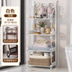 
Linshiwu folding shelf iron bathroom washbasin rack toilet kitchen storage rack layer rack household shelf white-Z674 [width 33cm*height 88cm]