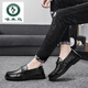 Spechtlederschuhe für Männer im Geschäft Formale Faulenzschuhe für Männer im Sommer atmungsaktiv 2024 Neue Stil fahren Männerschuhe Schwarz (882) 39