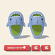 Babycrayon shark children's slippers summer boys two-color non-slip bathing parent-child slippers cartoon home girl baby slippers summer small calcium blue 20 cm inner length 200 suitable for feet 19.5cm long