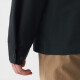 MUJI Men's Washed Oxford Stand Collar Shirt Men's Long Sleeve Shirt Jacket Black L