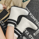 
Fujian women's Japanese adults wear trouser rain boots outside with fashionable outdoor waterproof, non-slip, wear-resistant soft-soled rubber shoes on rain boots white + trouser L size [38 is smaller in size 1]