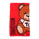 MOSCHINO Unisex Teddy Bear Pattern Tassel Scarf 03317 M2525 001 Red TU