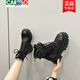 卡帝乐鳄鱼（CARTELO）马丁靴夏季配裙子靴子女款夏天网面透气女鞋黑色鞋子真皮网纱短靴 黑色 39