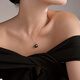 Tahitian 18K gold black pearl pendant classic round bright seawater pearl necklace A grade 11-12mm +925 silver chain