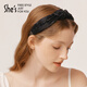 She s Qianzi classic organza headband for women, craftsmanship, crystal temperament, commuting, romantic headband, hairpin, hair accessory, birthday gift, versatile dark black G0