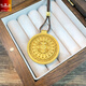 Gold-painted pure silver 999 Eight Treasures Compass pendant sterling silver necklace enamel new Chinese style national style braided rope gift for men and women Eight treasures compass sterling silver necklace about 19 grams