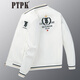 PTPK trendy brand embroidered bomber jacket men's slim spring and autumn new casual men's versatile baseball uniform jacket top white little bee J801 regular style M (recommended 105-120Jin Jin equals 0.5 kg)