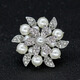 
OIDSG pearl brooch women's simple and fashionable round corsage clothes fixed pin exquisite accessories birthday gift golden 3523 box