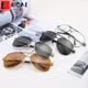 LUCALY Glass Sunglasses Glass Sunglasses Men's Business Glasses Driver's Glasses Driving HD Travel Fishing Men's Glasses Upgraded HD Tempered Glass Anti-wear Style White 811 Box + Cloth