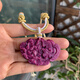 Peso bird and phoenix wearing peony 54 link natural carved Tanzania raw ore red and green treasure pendant, free certificate, free drop