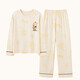 
Arctic velvet (Bejirog) pure cotton pajamas for women in summer thin long sleeves trousers casual loose round neck can be worn outside home clothing suit spring and autumn 09M9901 M code (80-100Jin [Jin equals 0.5 kg])