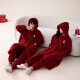Pajamas de boda Fuxinkang se adapta a la pareja de recién casados ​​de otoño e invierno camisón rojo de terciopelo coral hombres y mujeres festivas años de casa MJX-6195 L-mujer [alto 161-167-peso 100-120]