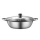 Mi Bangshou stainless steel hot pot basin household thickened flat bottom double-ear clear soup pot commercial hot pot pot induction cooker gas stove universal thickened without cover suitable for 1-2 people 28cm