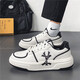 Nanshengji trendy brand shoes for men ins trendy versatile neutral couple thick sole heightened white shoes casual sports dad shoes white black 42