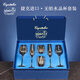 BOHEMIA Crystal Czech imported crystal wine glass set high-end housewarming gift goblet gift box wedding gift red wine wine set amber crystal glass six-piece set-gift box