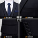 Luo Meng flagship store suit suit men's high-end customized business small suit professional formal groom wedding dress jacket double-button navy suit + shirt + pants XL size (plus 8 gifts)
