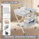Heyu baby diapers table baby diapers change foldable multi-functional neonatal care operation table Monsoon ash (skeleton table upgrade)