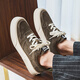 SANLITAI (Sanlitai) zapatos para hombres de gran tamaño para la primavera 46 zapatos de tablero de hombres 47 deportes de gran tamaño y zapatos casuales 48 zapatos de lona ensanchados zapatos para hombres 2988 café oscuro 45