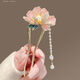 OLOEY national style high-end peony flower hairpin for women new style step rocking tassel hairpin U-shaped hairpin new Chinese style hairpin Linlang peony hairpin-U-shaped