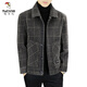 Woodpecker (TUCANO) Woolen Jacket Men's 2025 New Lapel Casual Jacket Autumn and Winter Business Woolen Tops Plus Velvet Trendy Khaki Plus Velvet 3XL Recommended 145-160Jin Jin equals 0.5 kg