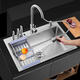 Kayin Kitchen 304 stainless steel hand-drawn thickened single-slot sink package large single-slot washbasin three-hole three-hole thickened 50*40-AA package AA empty