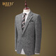 Veste de costume en laine leshili pour hommes Business haut de gamme Business Casual Slim Wool Suit-Piece Gris Grey Top Wool Fleur Grey Single Suit 180 / XL / 52 Taille (poids 138-150jin [Jin est égal à 0,5 kg])