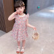 Children's clothing with Jubilee Rabbit, girls' dresses, summer dresses, children's skirts, baby girl's clothes, summer princess dresses, toddlers, summer styles for little girls 1-7 years old, Korean style short-sleeved skirts, pink 130 size, recommended height 115-125cm