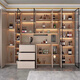 XMSJ Customized Massive Holz Seitenschrank gegen die Wand integriertes Wohnzimmer Teeschrank 2024 Leichte Luxus -Wandkabine Aufbewahrung Weinschrank Stil 12240*40*220 Solid 6 Türen
