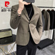Pierre Cardin woolen casual small suit jacket spring and autumn Korean style single suit top business men's high-end handsome men's suit khaki color L recommended 110-130Jin Jin equals 0.5 kg