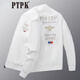 PTPK trendy brand embroidered bomber jacket men's slim spring and autumn new casual men's versatile baseball uniform jacket top white little bee J801 regular style M (recommended 105-120Jin Jin equals 0.5 kg)