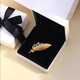 Caizhi feather brooch for women retro all-match corsage pin suit accessories matte gold 1 piece