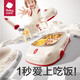 babycare宝宝辅食碗餐盘分格盘婴儿辅食碗儿童筷子虎口筷学吃训练勺叉 赛迪轰轰小火箭叉勺莫森蓝