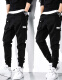 Jie Bentang Overalls Men's Pants Casual Pants Men's Summer Men's Ice Silk Pants Fashion Slim Spring Autumn Loose Trendy Men's Clothing K15 Black 2XL