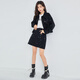 Fantu Fantu sense sequined denim short skirt suit 2024 new spring women's suit fashionable casual two-piece set black S